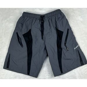 Santic Cycling padded Shorts Mens size 24 gray small adjustable waist Training